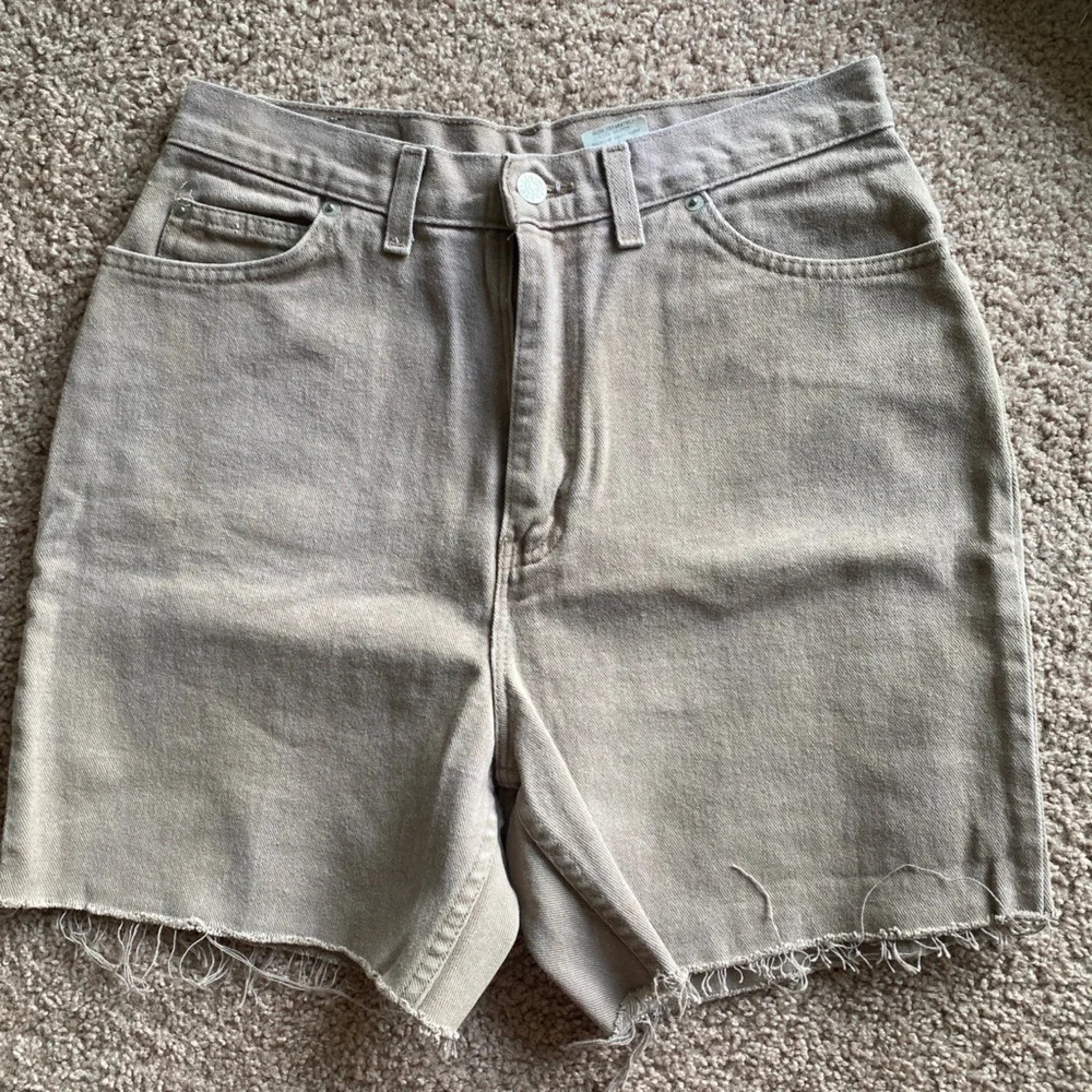 Brown Vintage Faded Glory Brown Tan Denim Shorts - size 12 - Picture 3 of 5